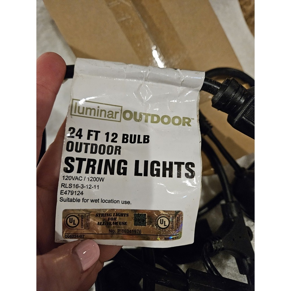 24FT 12 Bulb Outdoor Vtg‎ Look Commercial Grade Patio Party String Lights Bulbs